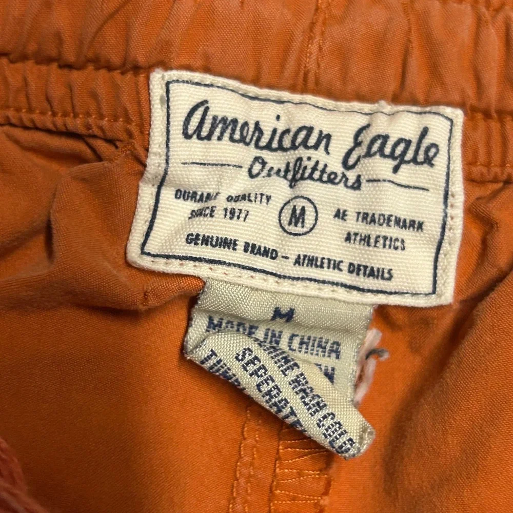 American Eagle Swim Trunks Orange Mens Medium Side Stripe Athletic Board Shorts